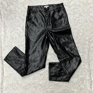 BP‎ Vegan Faux Leather Black Button Fly Pants Sz 30